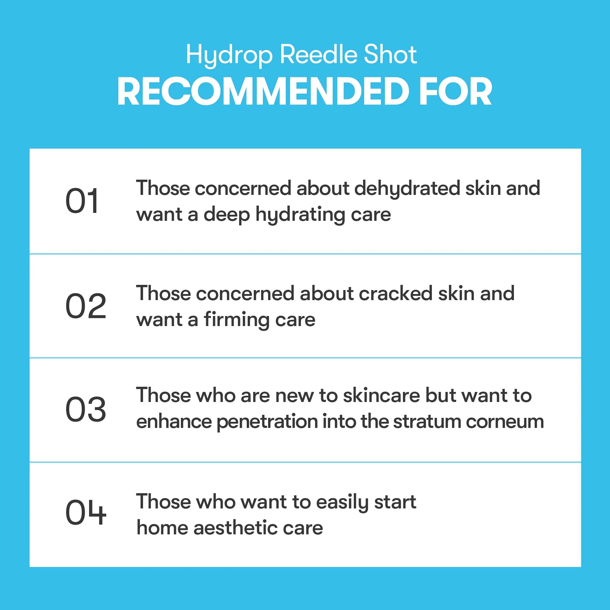 VT Cosmetics Hydrop Reedle Shot 100 passar torr, fuktfattig och glåmig hud som behöver intensiv återfuktning