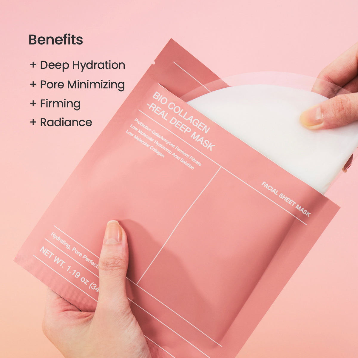 Fördelar med Biodance Bio-Collagen Real Deep Mask: djup återfuktning, lyster, fastare hud och mindre synliga porer