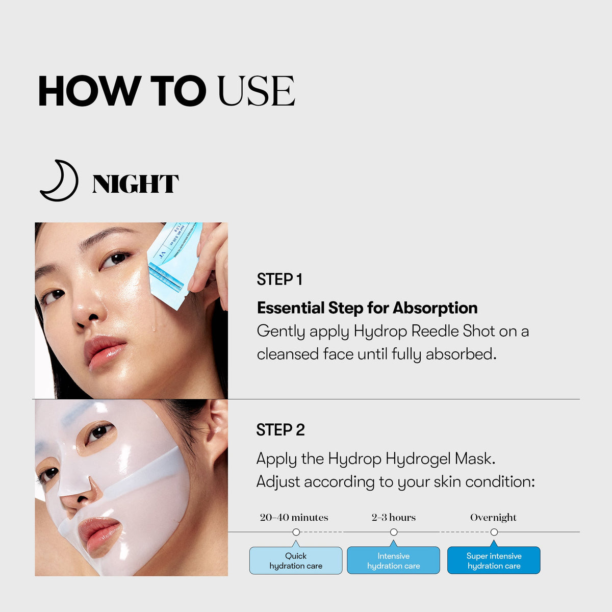 VT Cosmetics Hydrop Reedle Shot 100hL 2 Step Mask, 1 sheet, 34.5g
